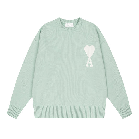 AMI  Logo Crewneck Hoodie Mint Green