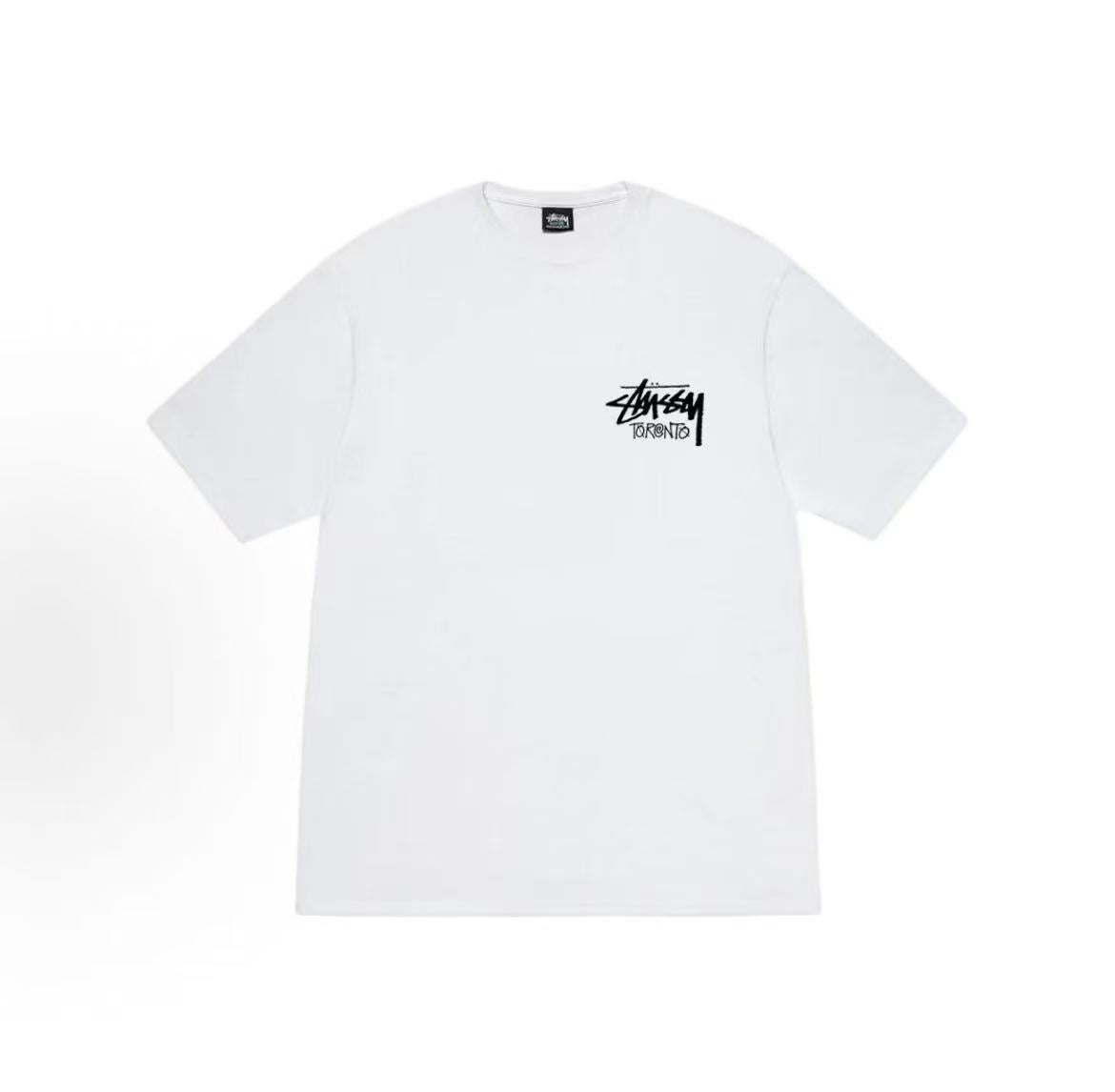 Stussy Toronto Limited Edition Collection Short Sleeve T-Shirt with English Logo on Back (Same Style for Both Men and Women)