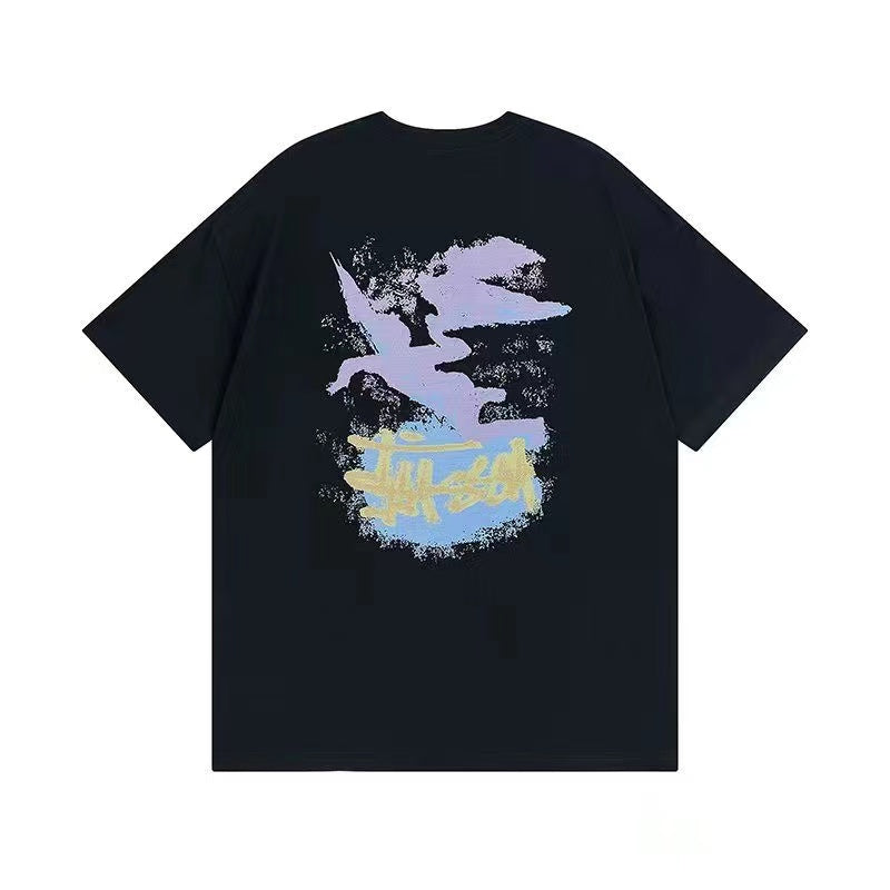STUSSY Fallen Angel Pigment Dyed Tee In Black