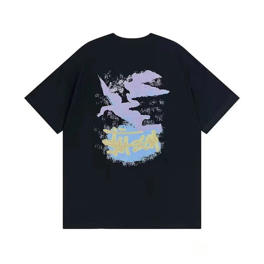 STUSSY Fallen Angel Pigment Dyed Tee In Black