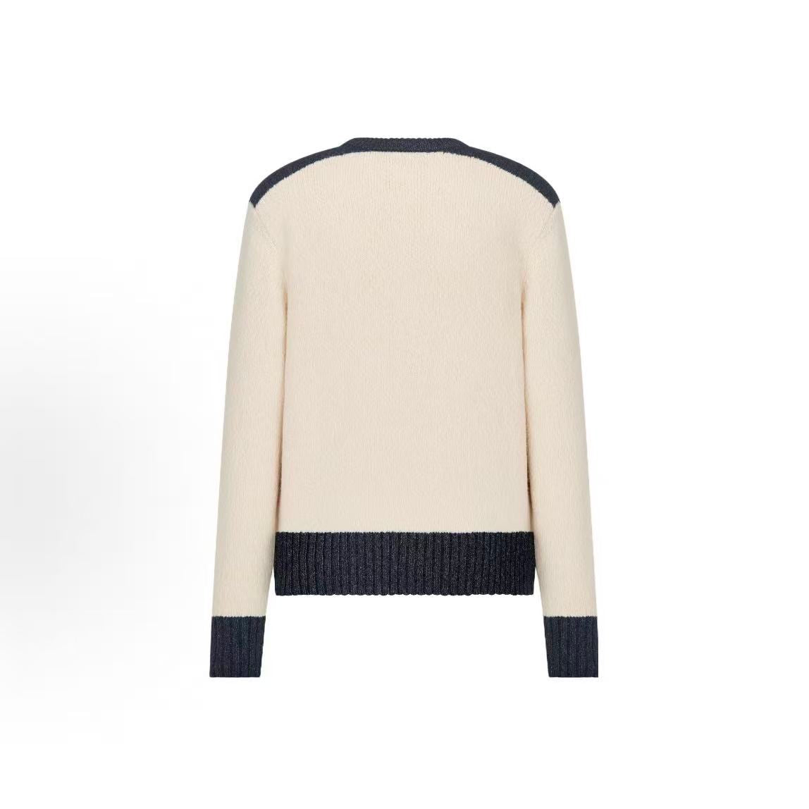DIOR (Dior) Men's Letter-Print Round-neck Casual Sweater in Beige
