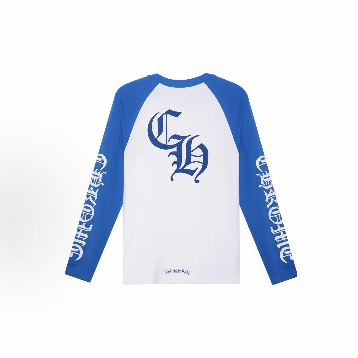 Chrome Hearts CH Round-neck Pullover Long-sleeved T-shirt - Men's and Women's style - Blue and White