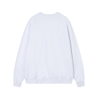 AMI Solid Color Crewneck Hoodie White