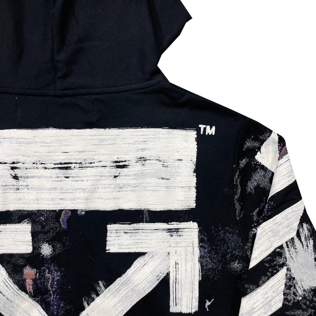 Off-White fireworks arrow zipper hooded cardigan sweatshirt