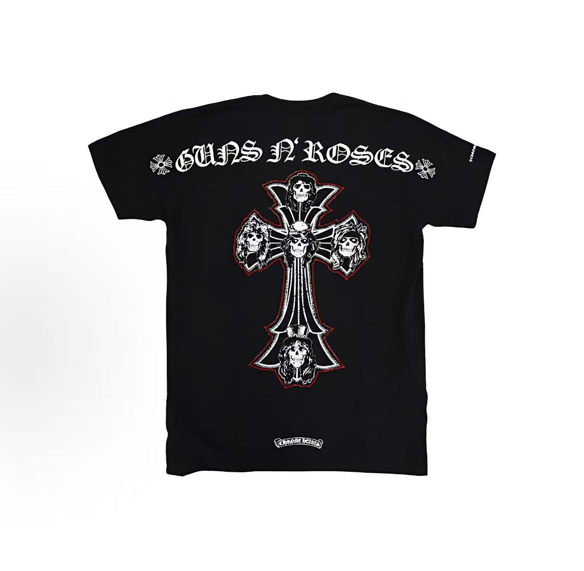 Chrome Hearts SS22 Solid Skull Letter Logo Printed Round-neck Loose-Fitting Casual Short-Sleeved T-Shirt (For Both Men and Women) - Black