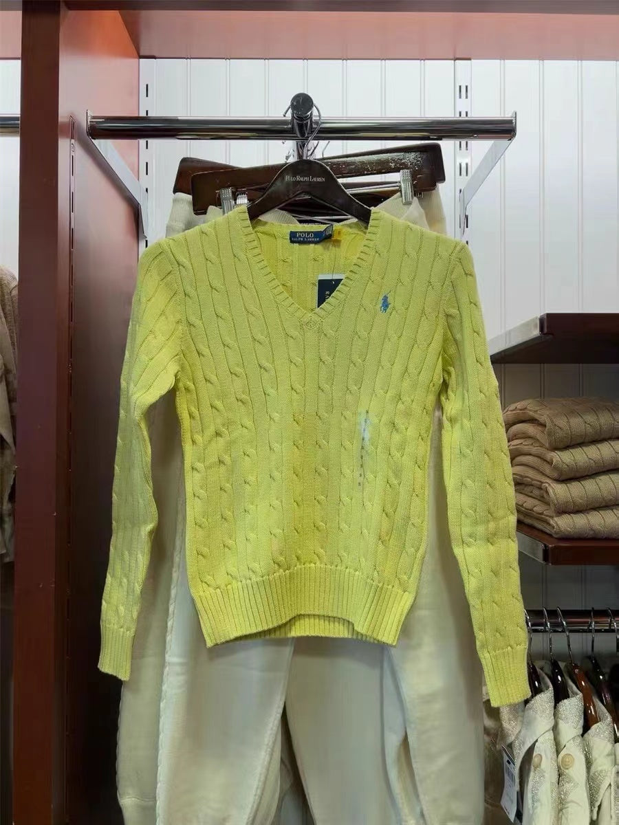 Ralph Lauren twist-knit V-neck sweater