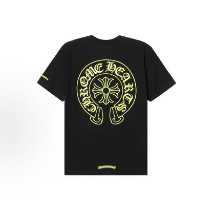 Chrome Hearts Fluorescent Color Cross-Shaped Hoof Print Short-Sleeved T-Shirt (For Both Men and Women)