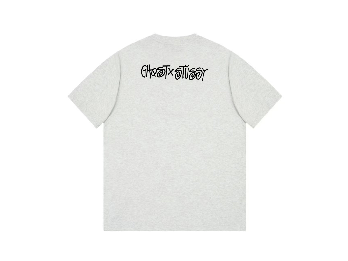 STUSSY CARTOON LOGO PRINT TEE GREY