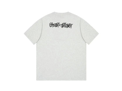 STUSSY CARTOON LOGO PRINT TEE GREY