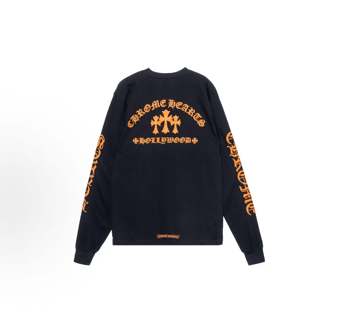 Chrome Hearts Hollywood City Limited Edition Alphabet Cross Print Round Neck Long Sleeve T-Shirt for Men, Black