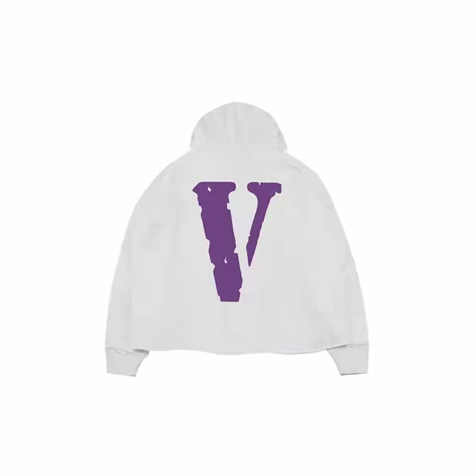 VLONE Logo Print Hoodie Purple/White