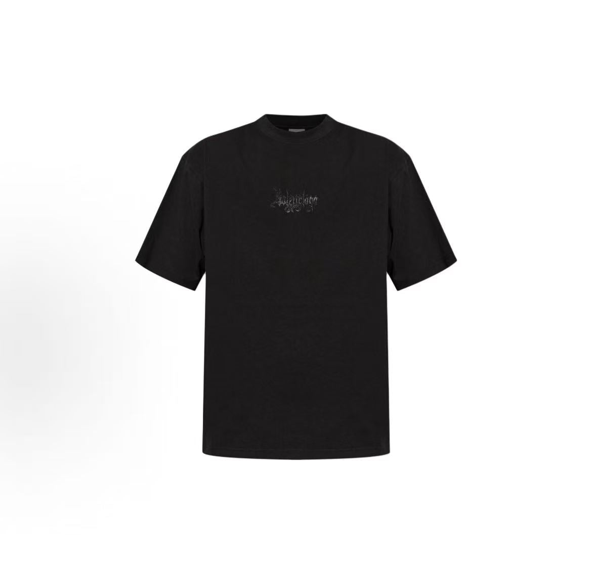 Balenciaga Logo Print Short-Sleeved Round-neck T-Shirt - Loose Fit - Men's Style