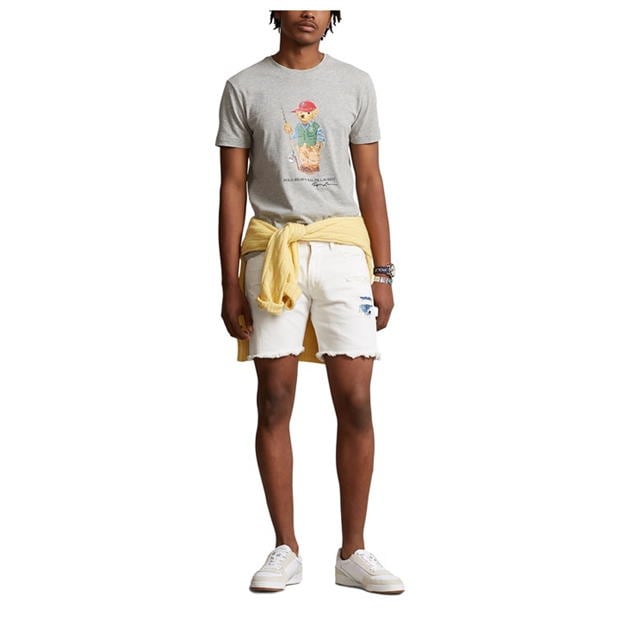 Ralph Lauren Bear Print Tee Andover Hthr