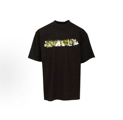 Balenciaga Streetwear SS26 Messy Spray Letter Round-neck Short-sleeved T-shirt Regular Fit Men's Style