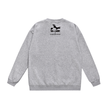 A Bathing Ape Tom And Jerry Print Hoodie Grey