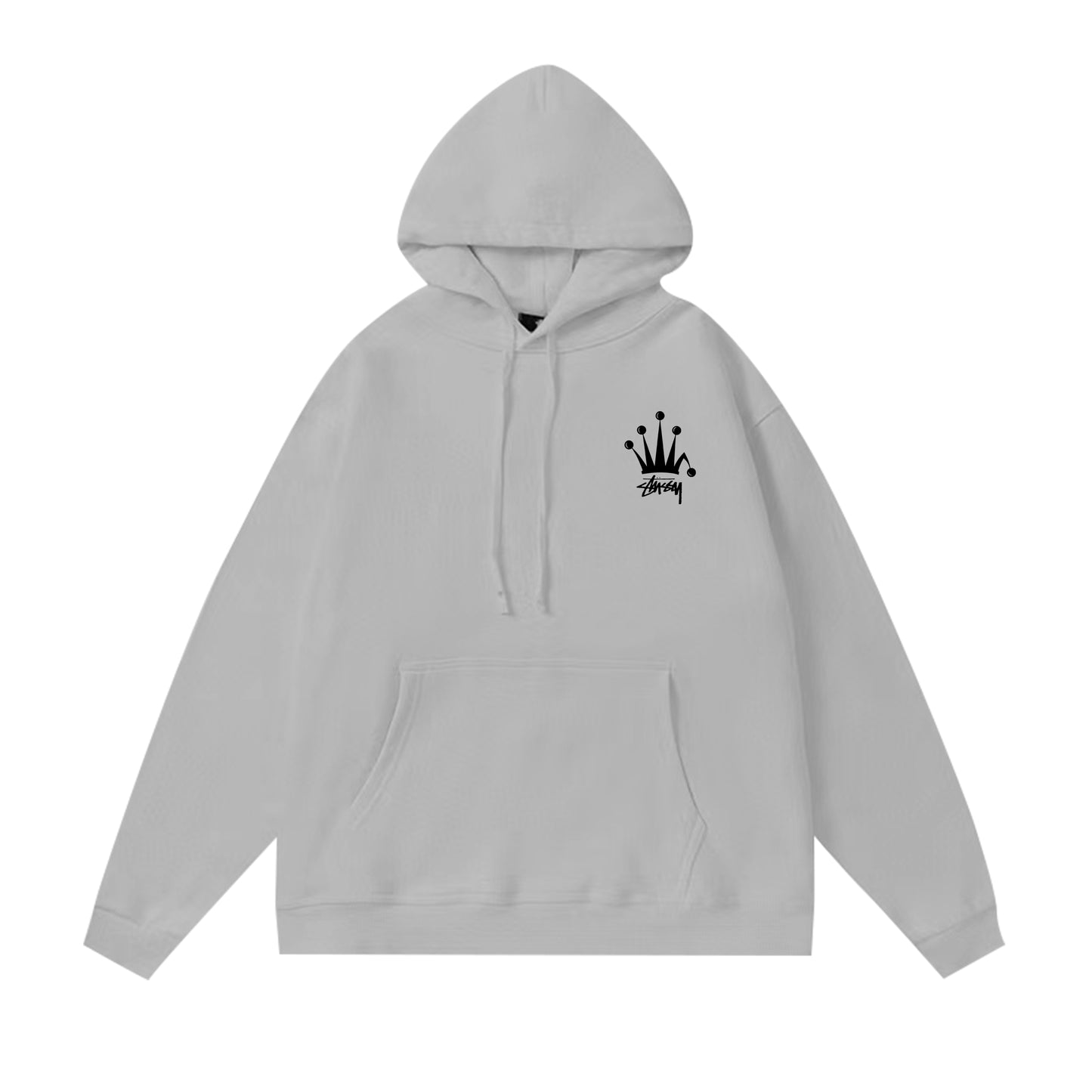 STUSSY CROWN PRINT HOODIE GREY