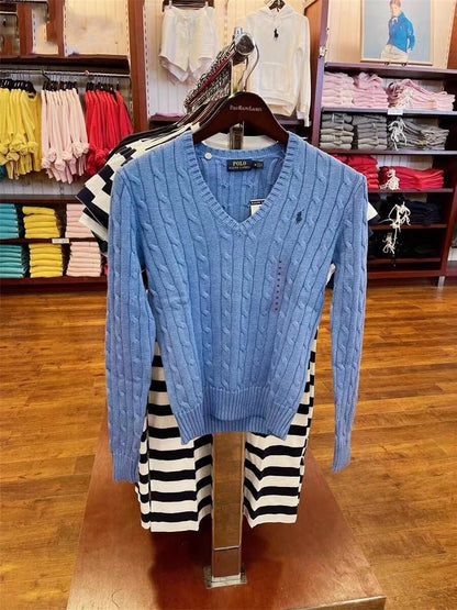Ralph Lauren twist-knit V-neck sweater