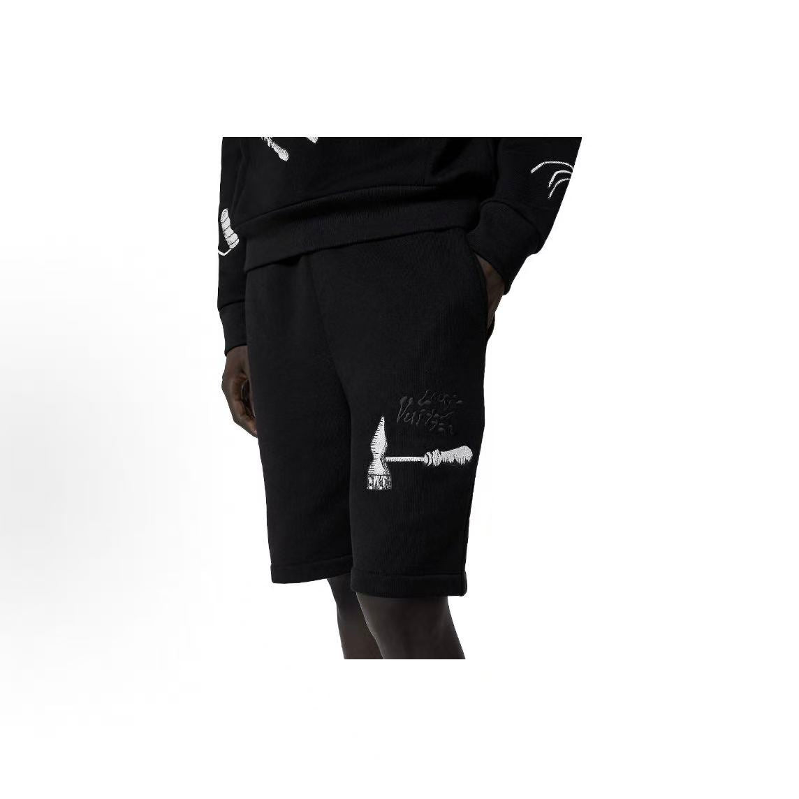 LOUIS VUITTON SS23 Tool Pattern Embroidery Stripped Drawstring Belt Straight Fit Loose Casual Shorts for Men