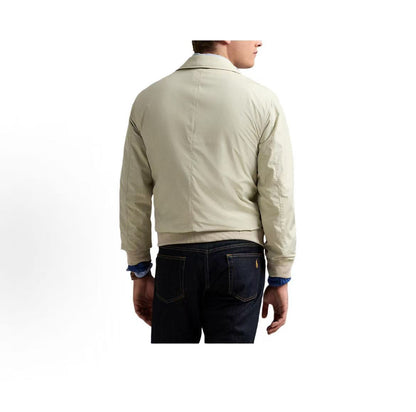 Ralph Lauren Logo Point Collar Zip Long-Sleeved Jacket Coat for Men - Gray
