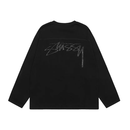 STUSSY FOOTBALL SWEATER BLACK