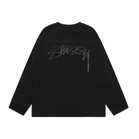 STUSSY FOOTBALL SWEATER BLACK