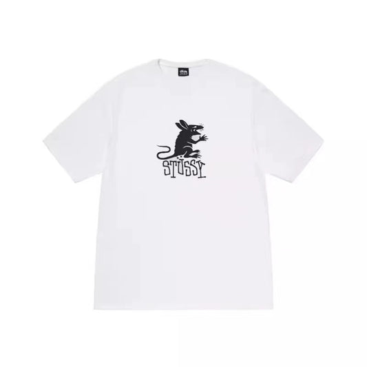 STUSSY MOUSE PRINT TEE WHITE