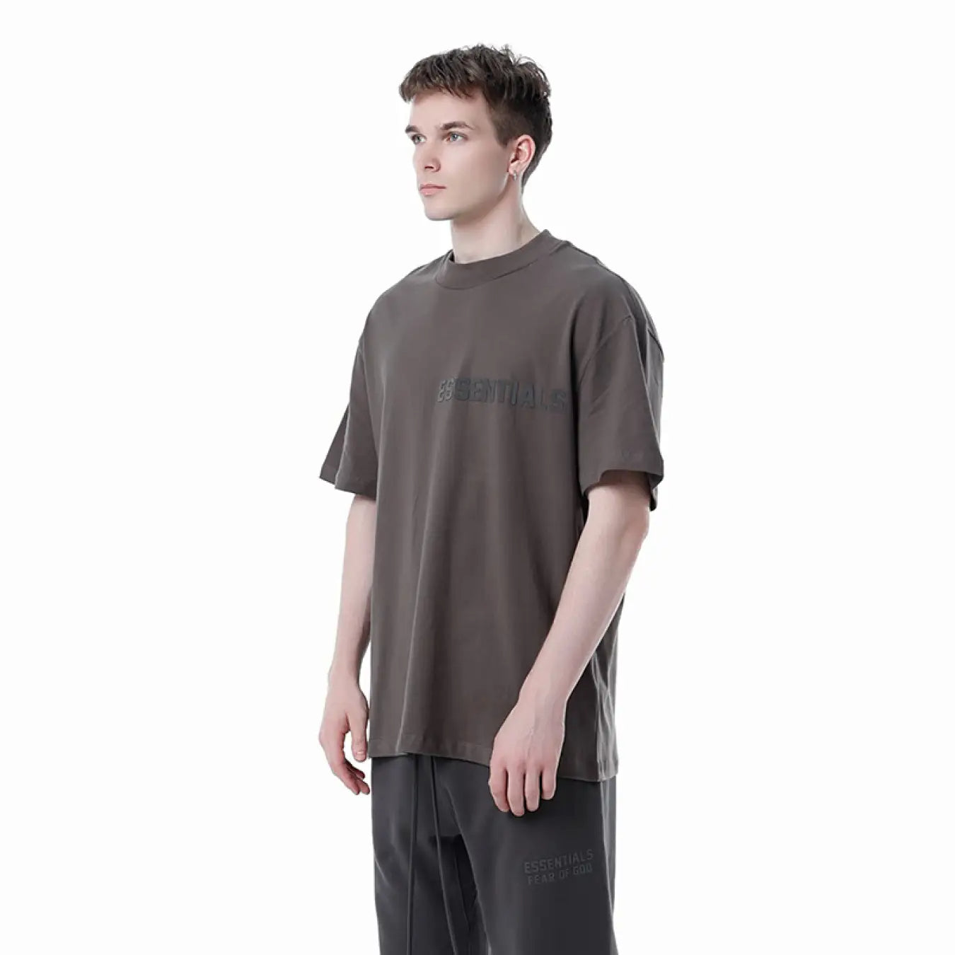 FOG FEAR OF GOD 23 ESSENTIALS double line single row printed T-shirt light black