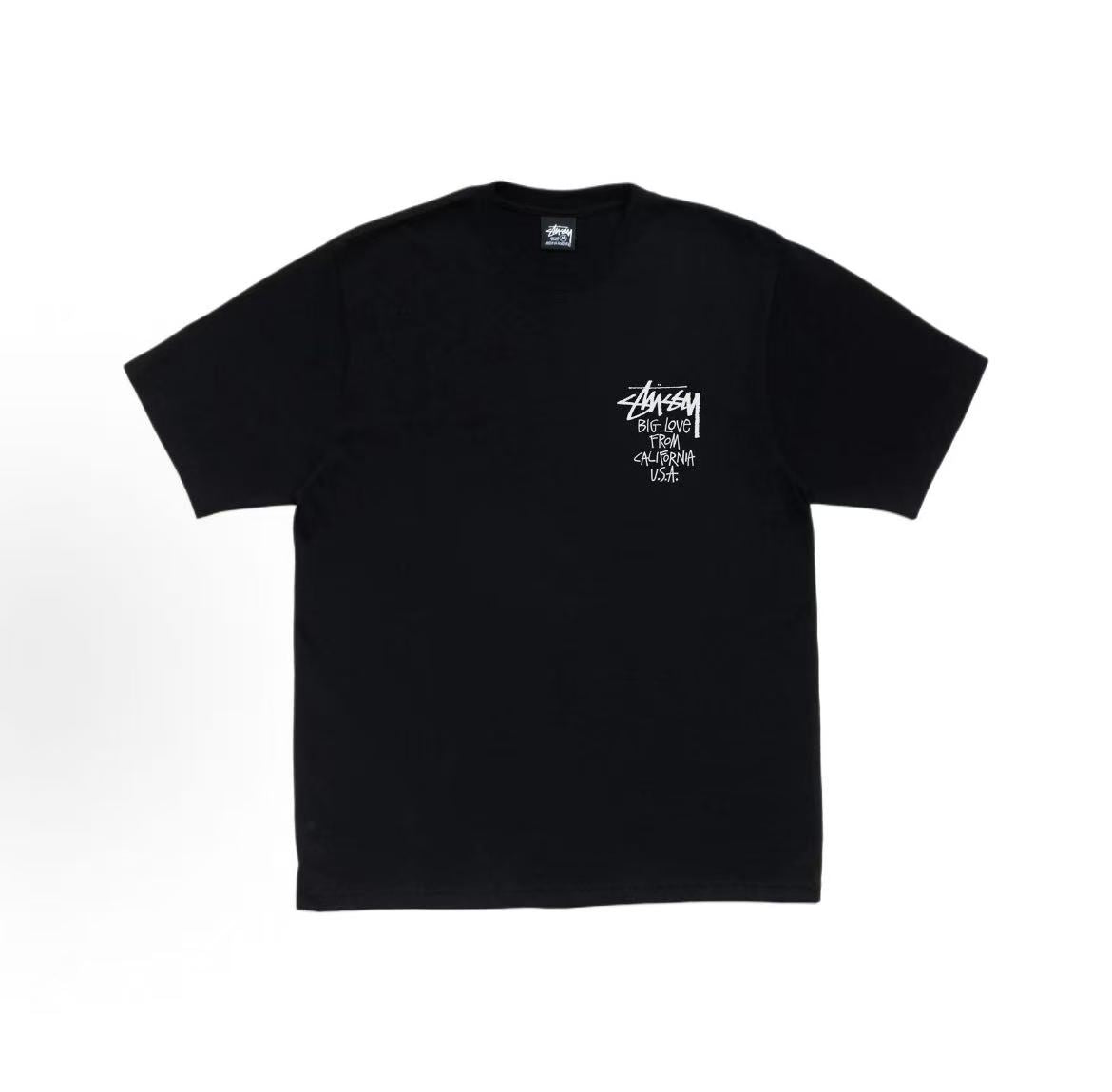 Stussy SS26 BIG LOVE TEE - A trendy, versatile, loose-fitting short-sleeved T-shirt with a graffiti signature logo, suitable for both men and women.