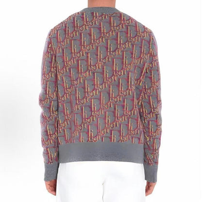 DIOR (Dior) Men's Long Sleeve Round-neck Pullover Sweater in Gray