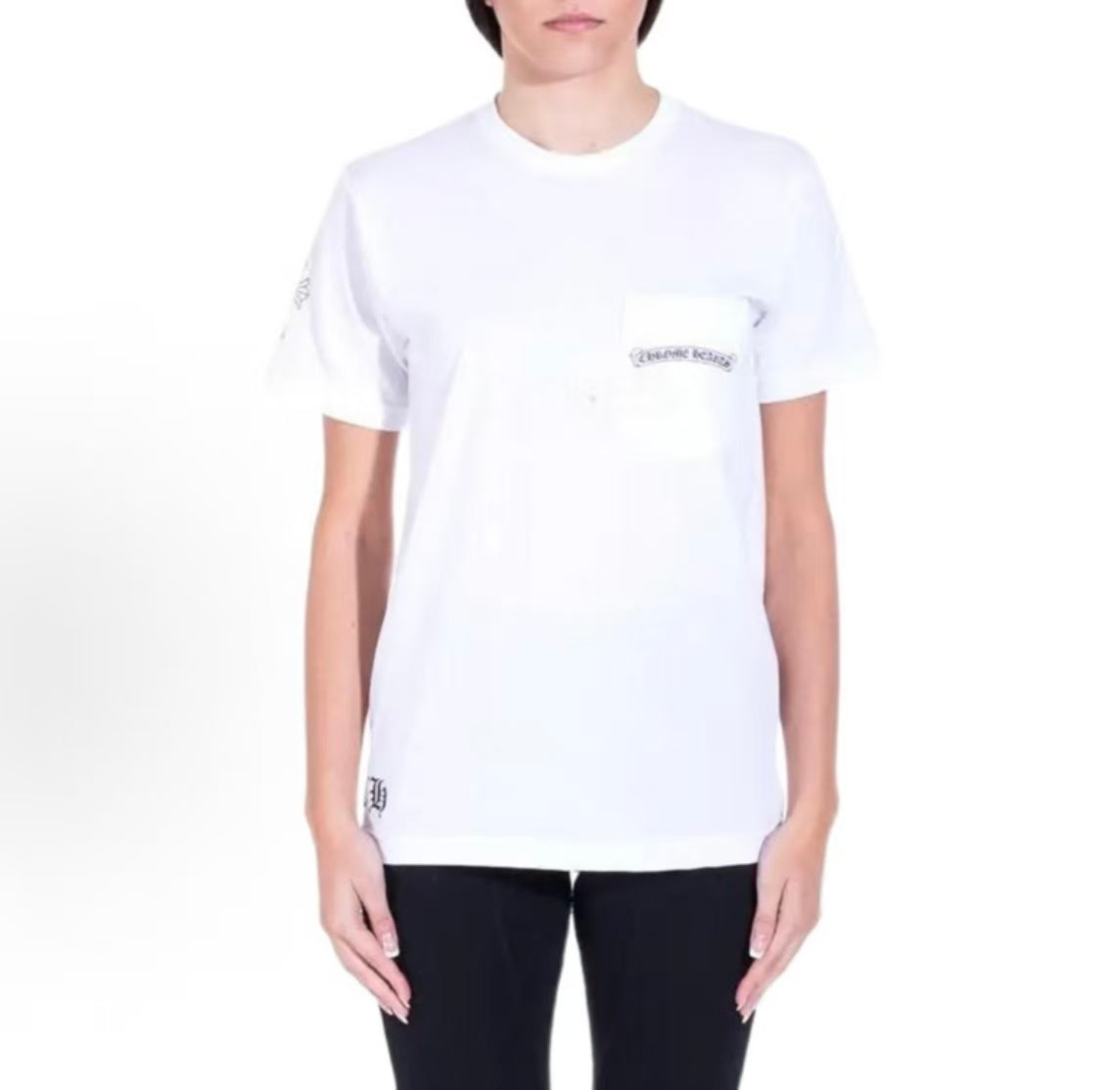 Chrome Hearts Cross Pattern Short-Sleeved Round Neck Fall/Winter 2026 Regular-Sleeve T-Shirt for Women
