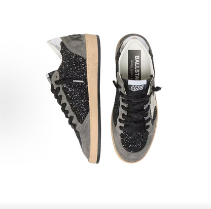 Golden Goose Ball Star Women's Black Low-Top Sneakers – Goat Leather, Round Toe, Lace-Up, Star Motif