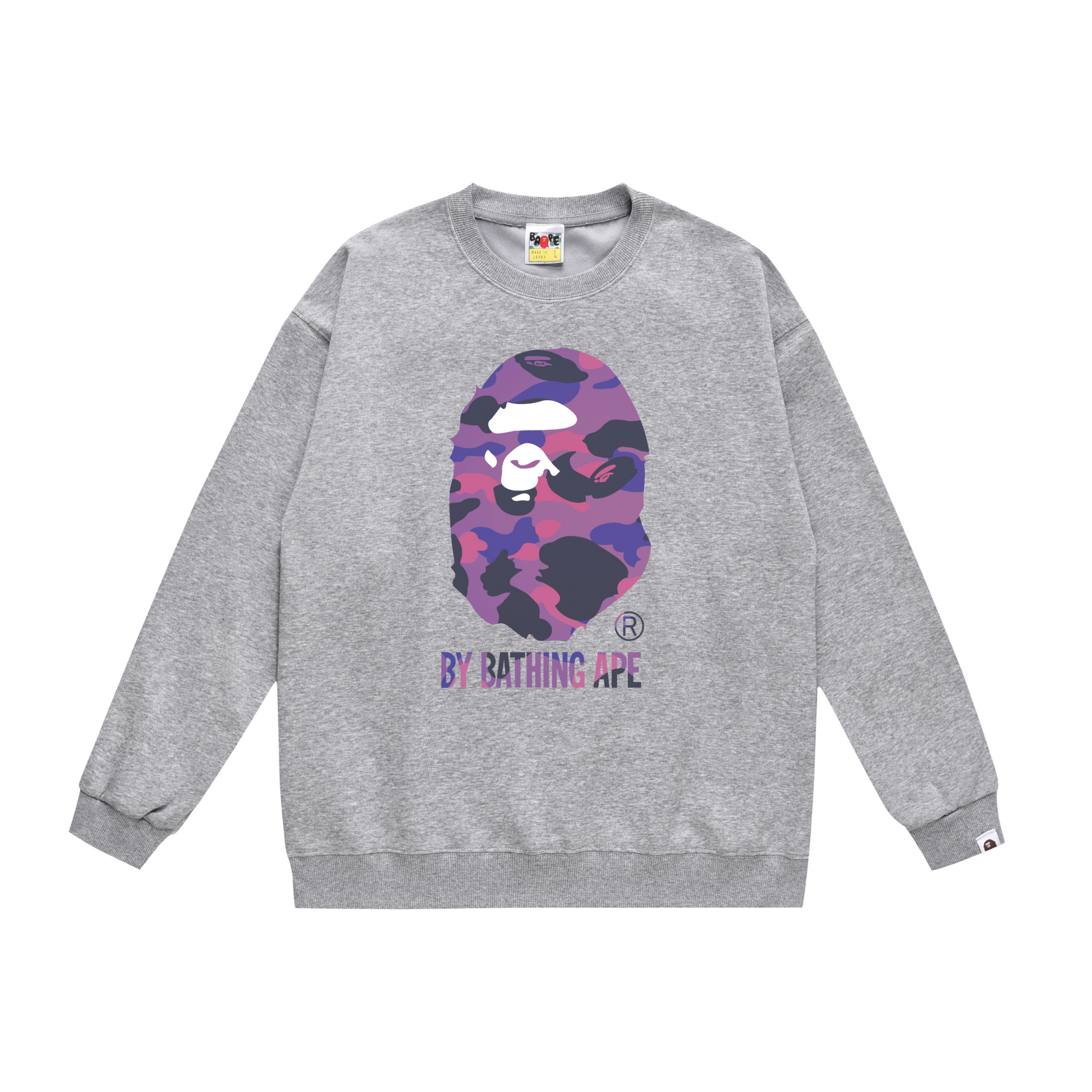 A Bathing Ape Logo Hoodie Grey/Purple