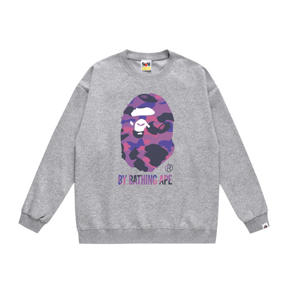 A Bathing Ape Logo Hoodie Grey/Purple