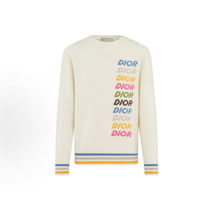 DIOR (Dior) SS24 Color Logo Letter Embroidery Round-neck Cashmere Shirt for Men