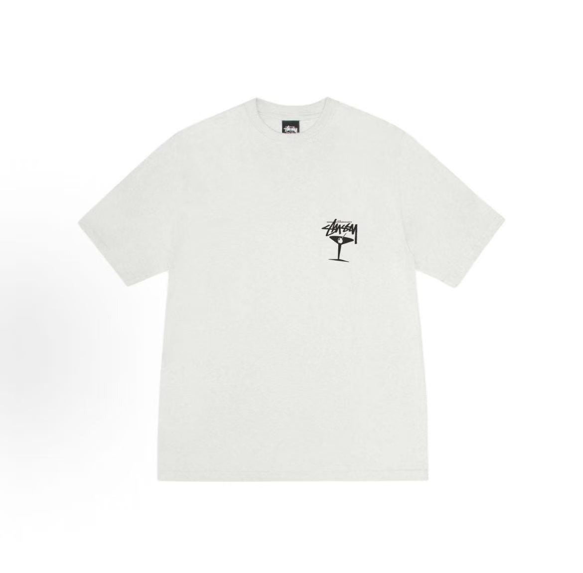 Stussy SS25 Back Print Logo Plain Knit Short-Sleeved T-Shirt (For Both Men and Women)