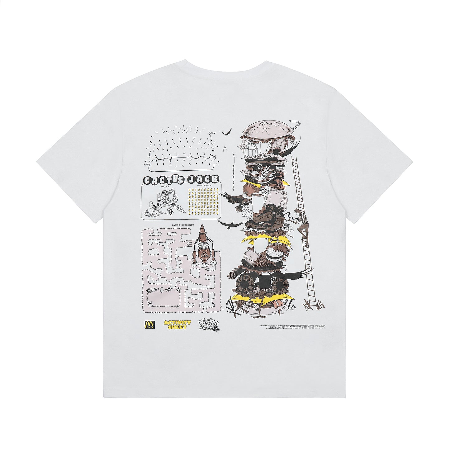 Travis Scott Cartoon Print Tshirt White