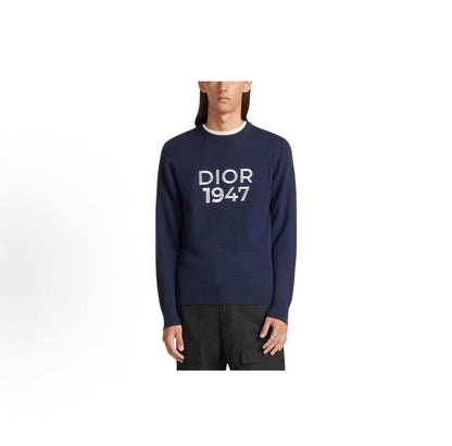 DIOR (Dior) SS24 Letter Logo Printed Roundneck Pullover Long Sleeve Knit Shirt for Men