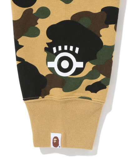 A Bathing Ape X Minions 1st Camo Minions Shark Full Zip Hoodie In Yellow