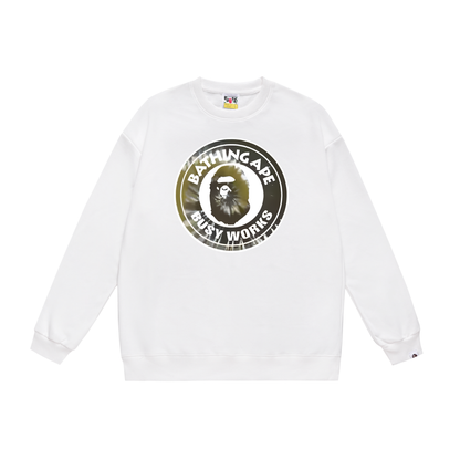 A Bathing Ape Busy Works Print Hoodie White