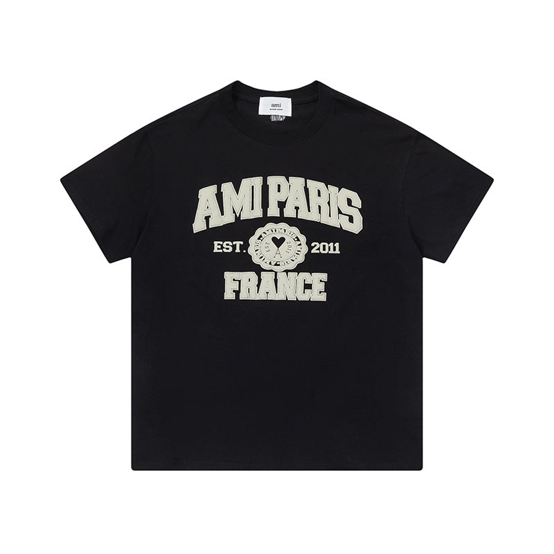 AMI Paris France Logo Tee Black