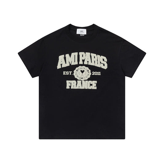 AMI Paris France Logo Tee Black