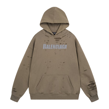 Balenciga logo hoodie BL238001 khaki