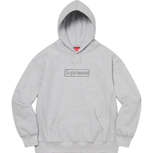 Supreme Chalk Logo Hoodie Grey
