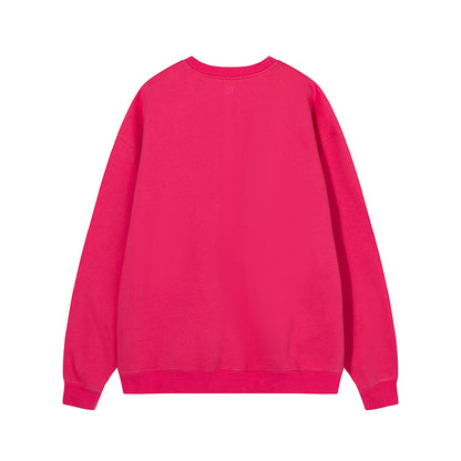 AMI  Solid Color Crewneck Hoodie Rose Red