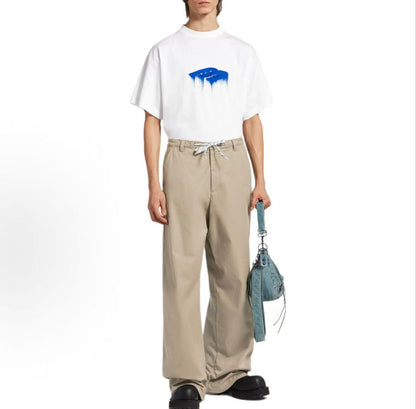 Balenciaga SS26 Printed Embroidery Round-neck Short-sleeved T-shirt - Loose Fit Men's Style