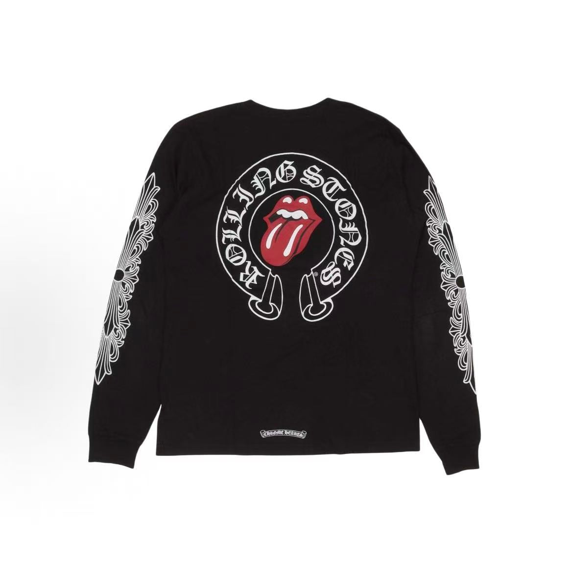 Chrome Hearts Shoe Embroidered Round-neck Cotton Pullover Long-Sleeve T-shirt (For Both Men and Women)