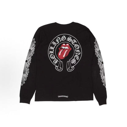 Chrome Hearts Shoe Embroidered Round-neck Cotton Pullover Long-Sleeve T-shirt (For Both Men and Women)