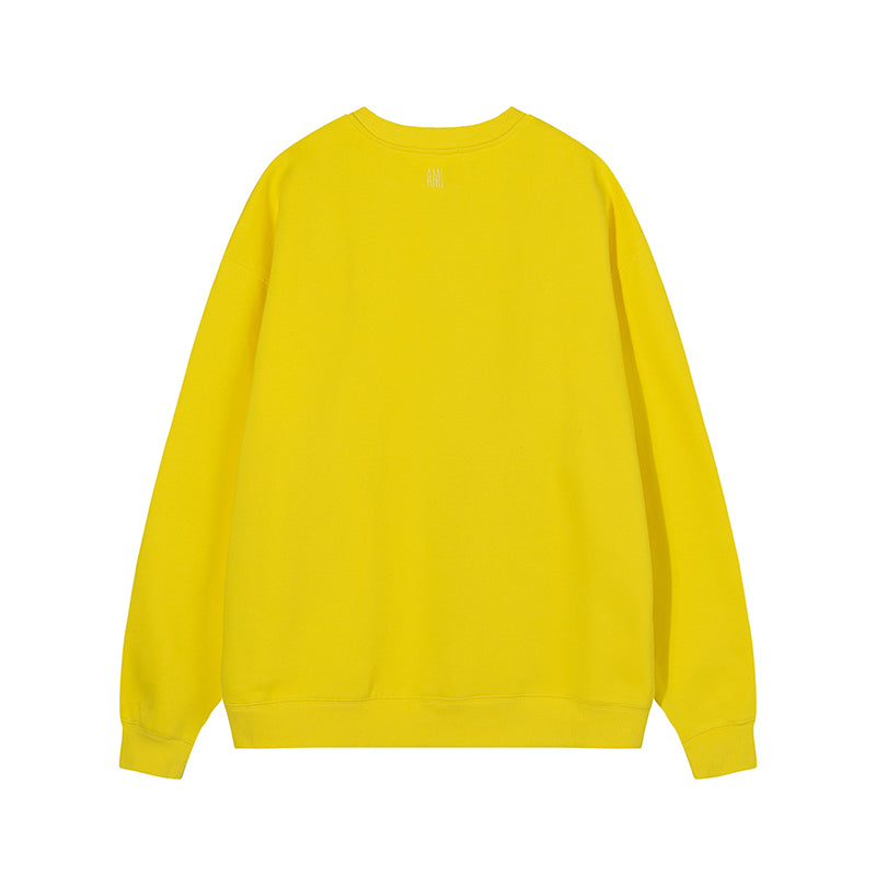 AMI Solid Color Crewneck Hoodie Yellow