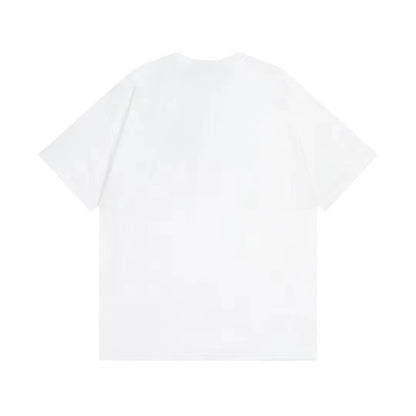 STUSSY Dinosaur Print Crew-neck Tee In White