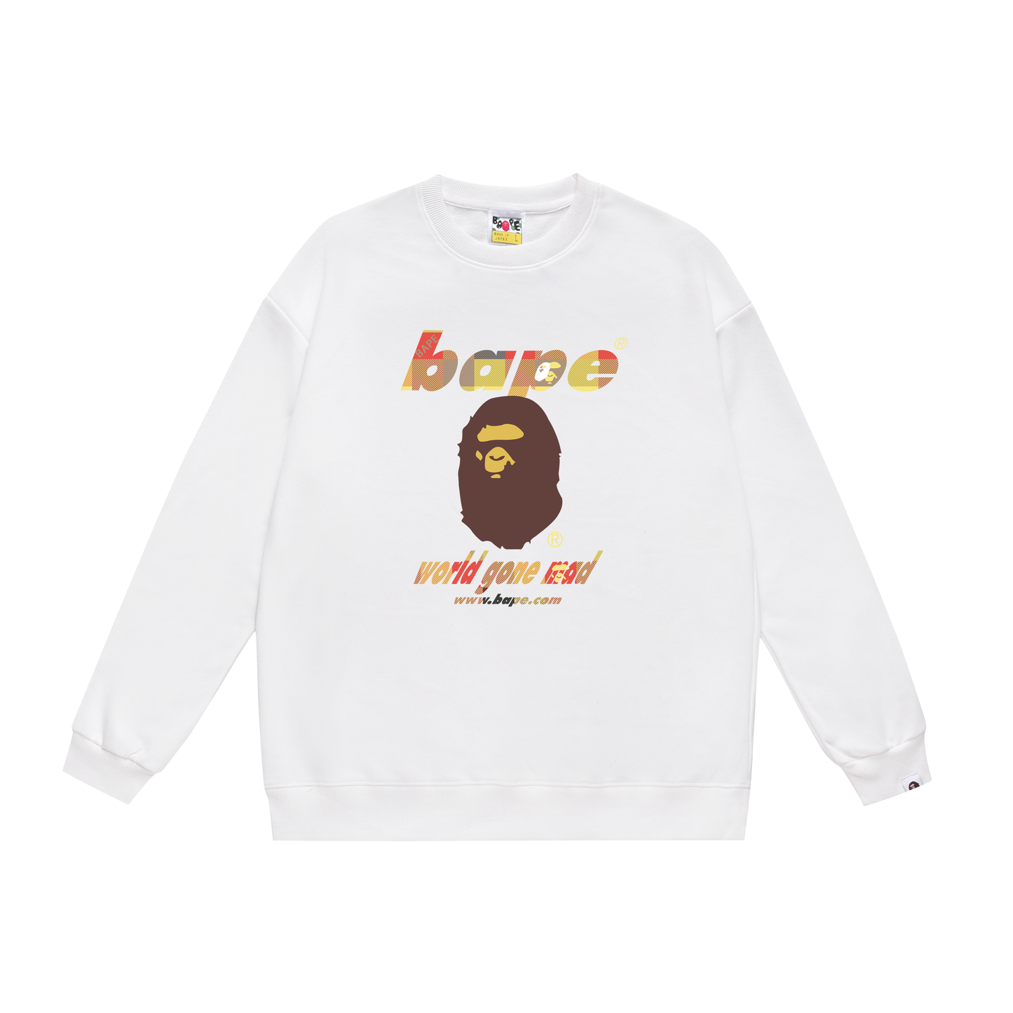A Bathing Ape Logo Print Hoodie White